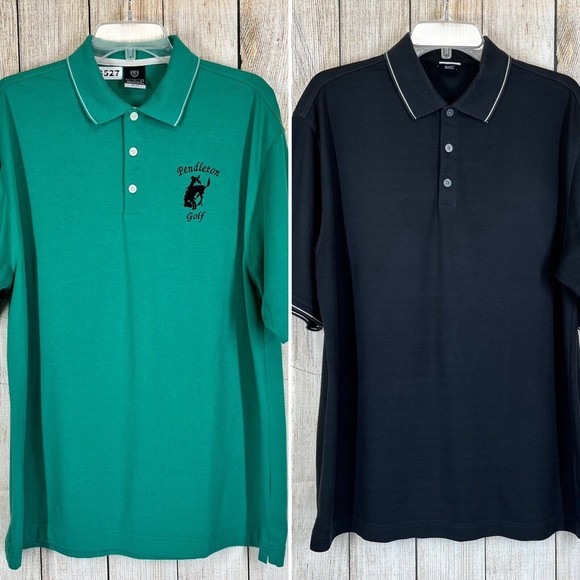 Nike Other - Nike Mens Dri-Fit Golf Polo Shirts (2)  Green Embroidered / Black Size Large